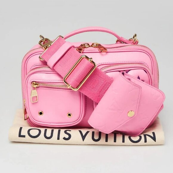 Louis Vuitton Rose/Violet Calfskin Embossed Monogram Vuittamins Utility Bag - Picture 10 of 10